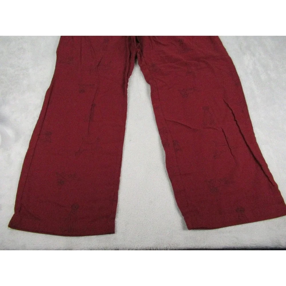 Sonoma Pants Men XL Red All Over Dog Print Flame Resistant Elastic Sleep 38x29